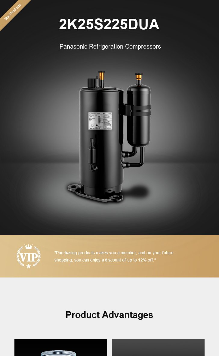 Panasonic Compressor 2K25S225DUA, technical parameters pdf, structure diagram